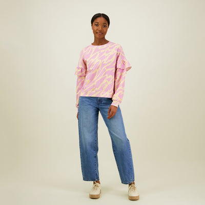 Sophy Frill Sweater, Purple