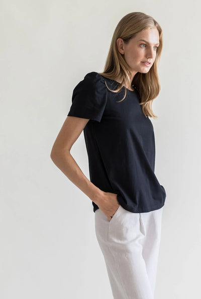 T-shirt Puff Shoulder, Black