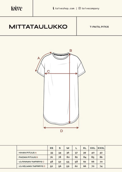 Muisto T-paita Pitkä, mustavalkoinen