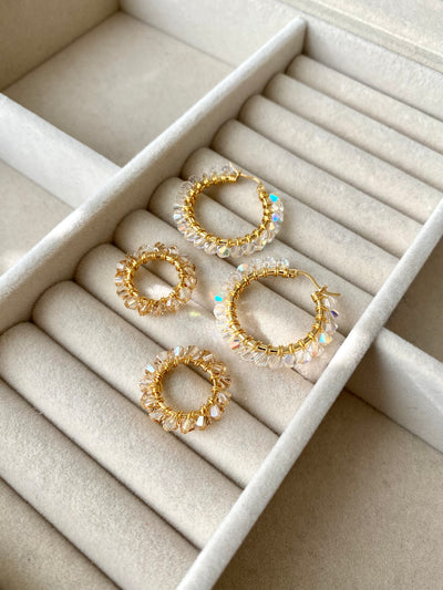 Tuplarenkaat Korvakorut, Kullattu, eri värejä