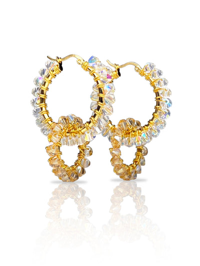 Tuplarenkaat Korvakorut, Kullattu, eri värejä