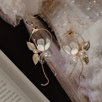 Delicate Floral Moon Earrings
