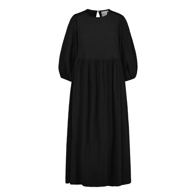 Volume Sleeve Midi Dress, Licorice