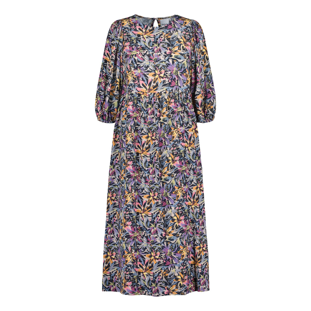 Fantasy Volume Sleeve Midi Dress, Multicolor