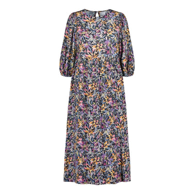 Fantasy Volume Sleeve Midi Dress, Multicolor
