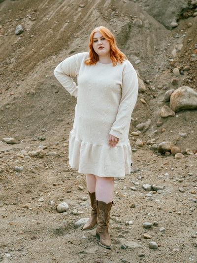 Aurelia Dress, Wild Jacquard Light Beige