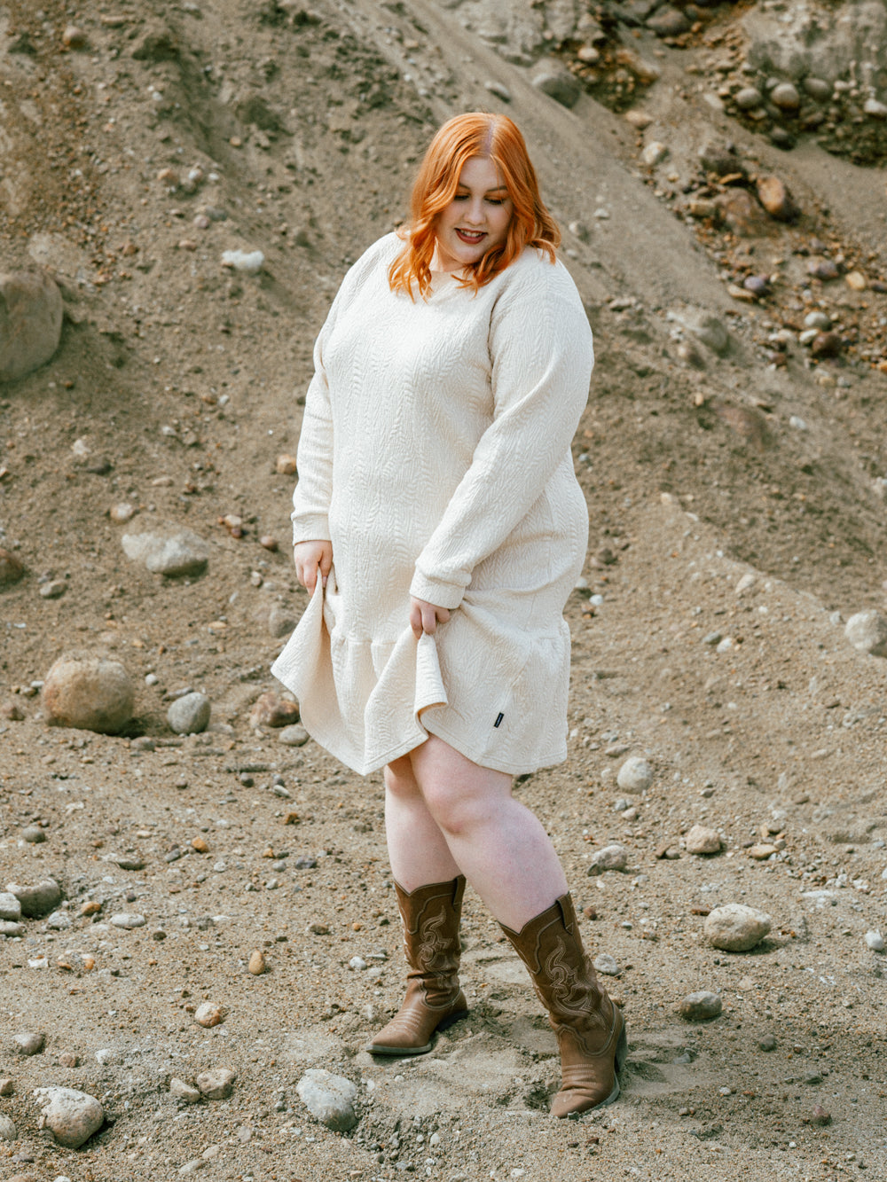 Aurelia Dress, Wild Jacquard Light Beige