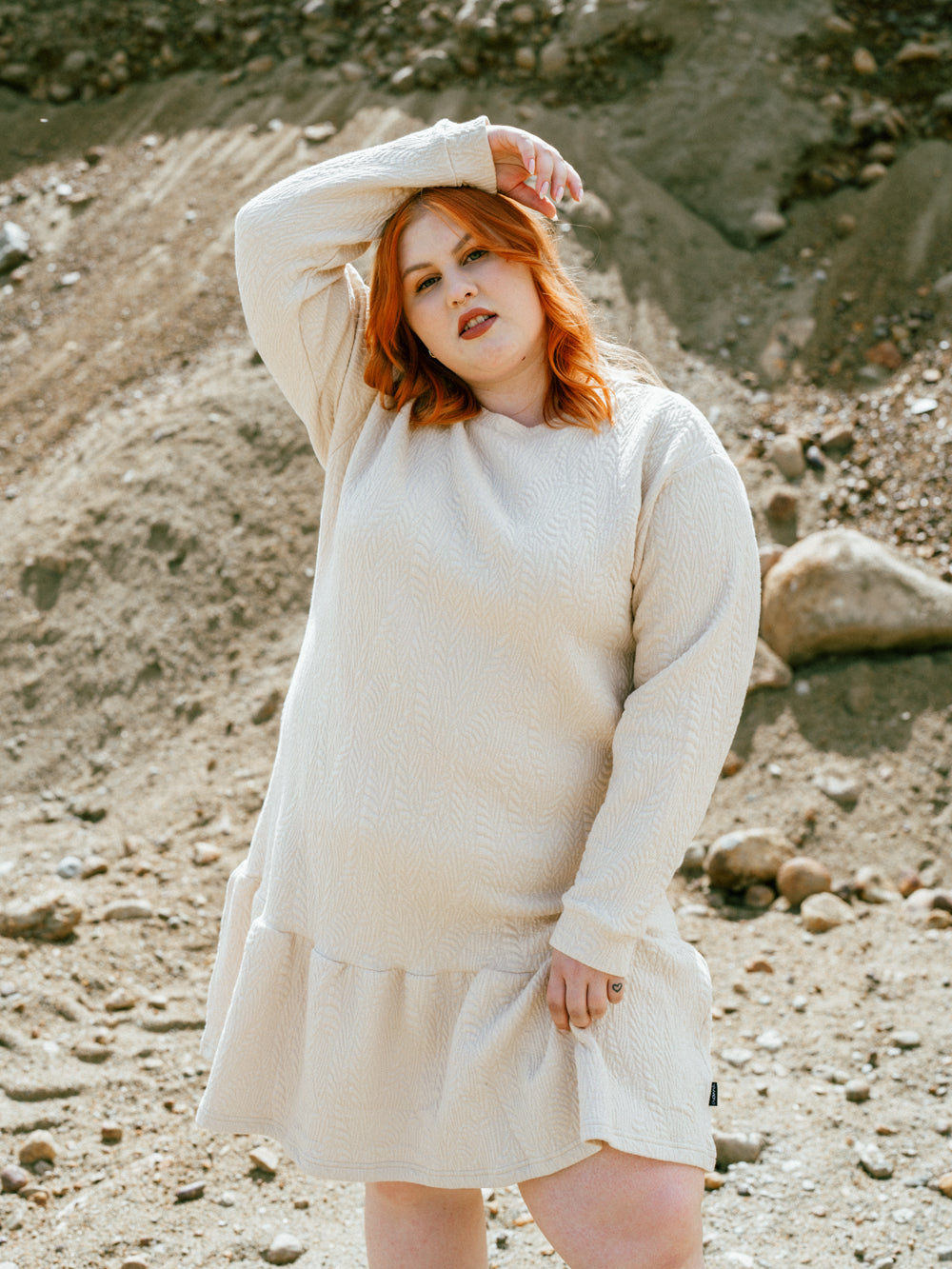 Aurelia Dress, Wild Jacquard Light Beige