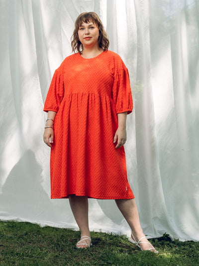 Elena Dress, Square Red