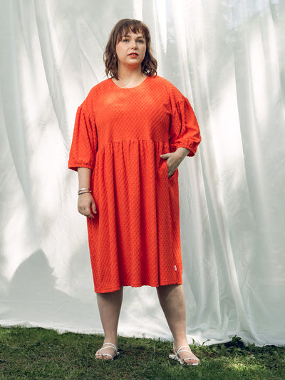 Elena Dress, Square Red