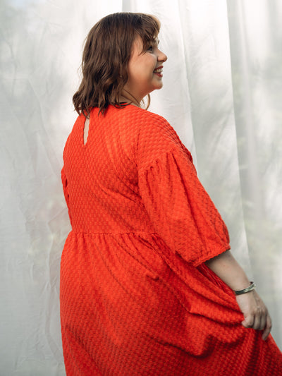 Elena Dress, Square Red