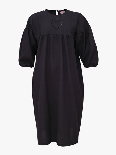 Evelyn Embroidered Dress, Black