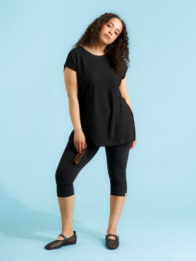 Kia Top, Black Viscose Dot