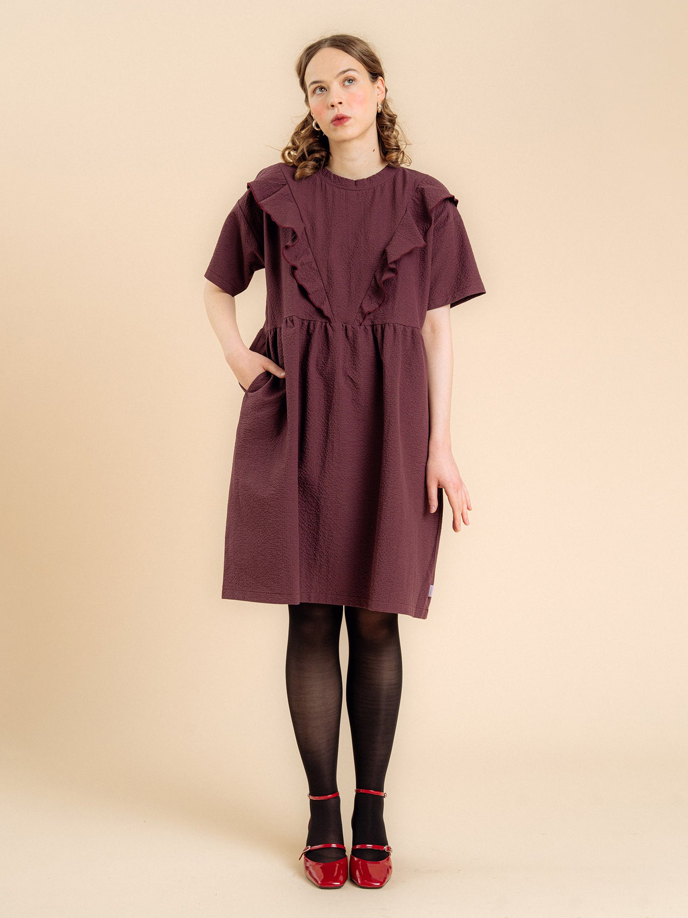 Leea Dress, Burgundy