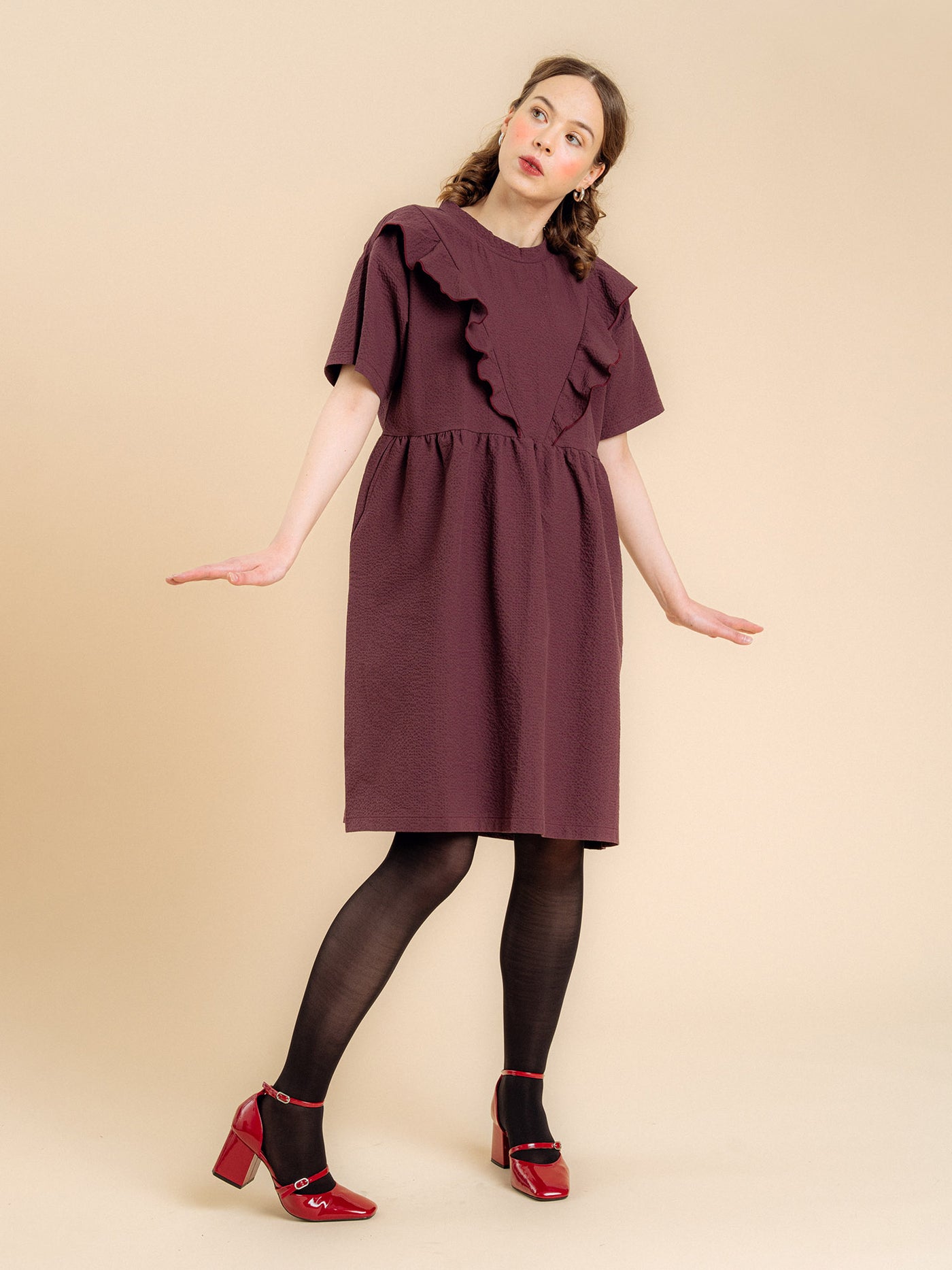 Leea Dress, Burgundy