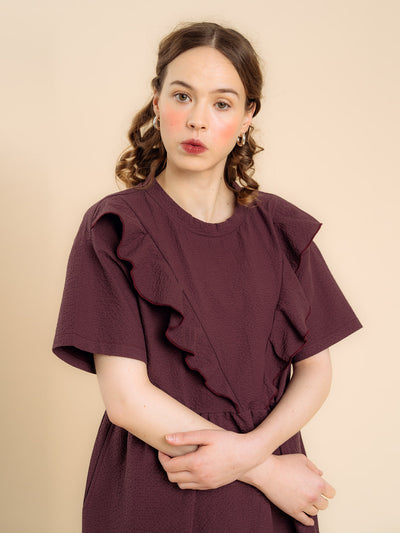 Leea Dress, Burgundy