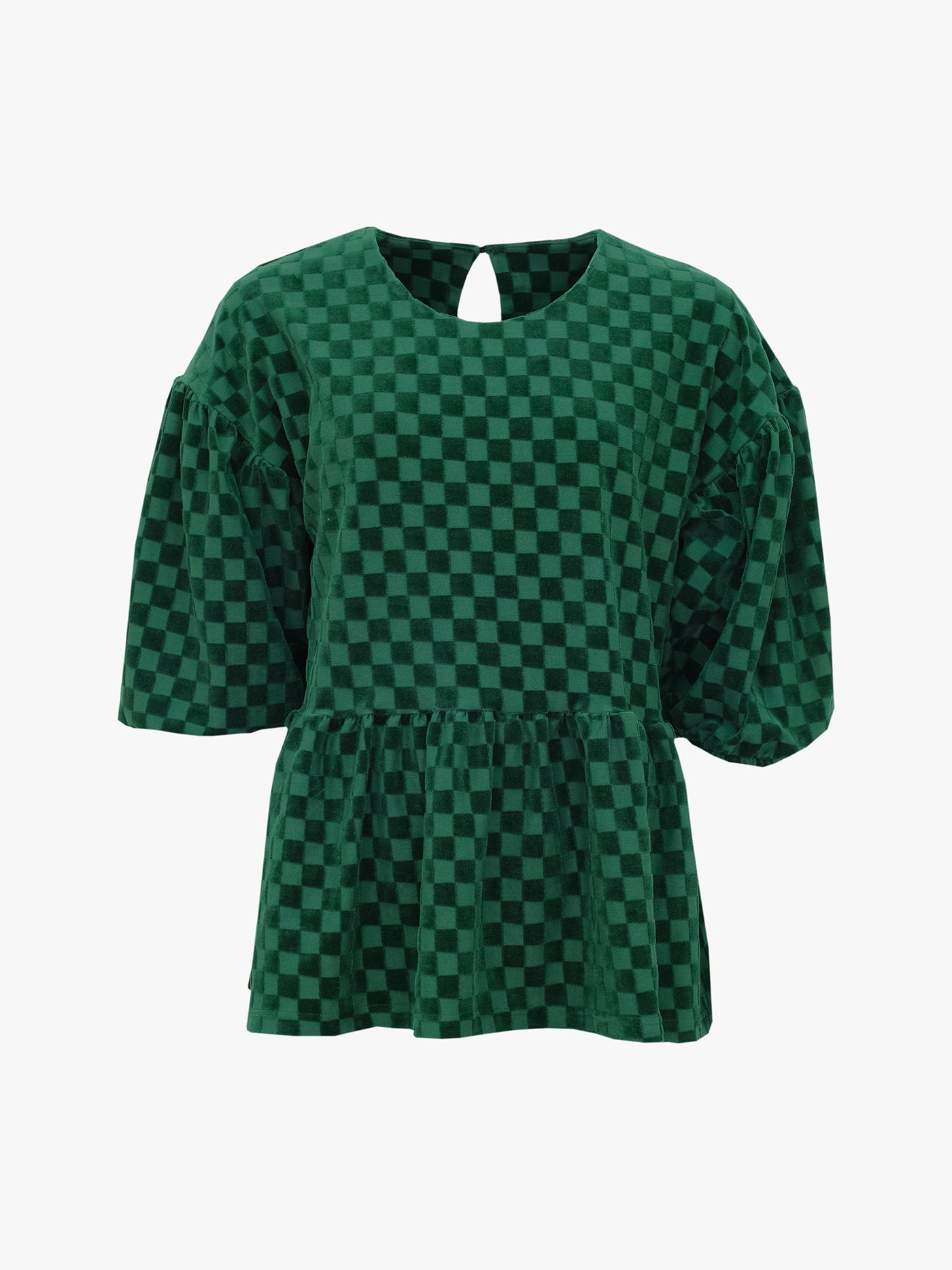 Lolita Shirt, Chess Velour Green