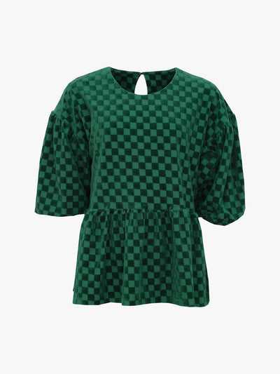 Lolita Shirt, Chess Velour Green