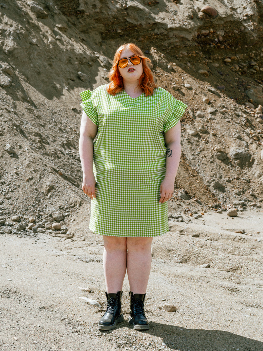 Marisol Dress, Gingham Green