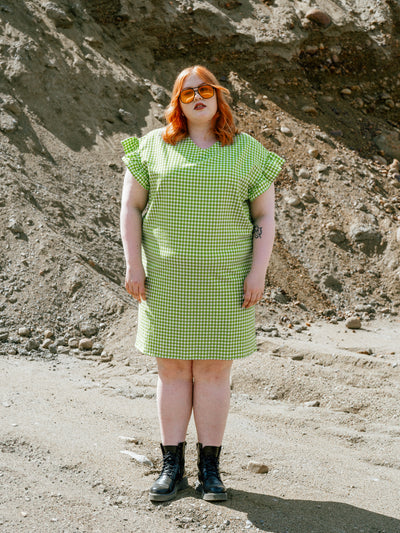 Marisol Dress, Gingham Green