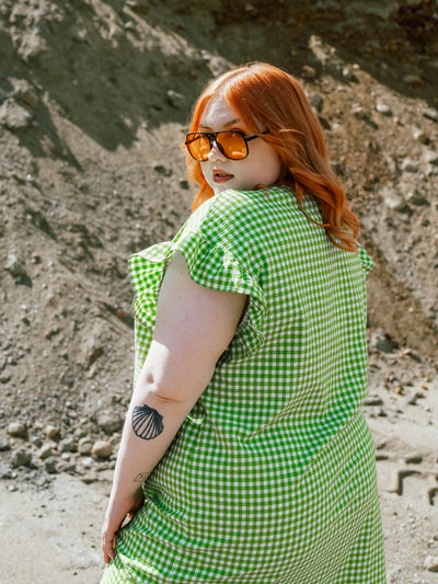 Marisol Dress, Gingham Green