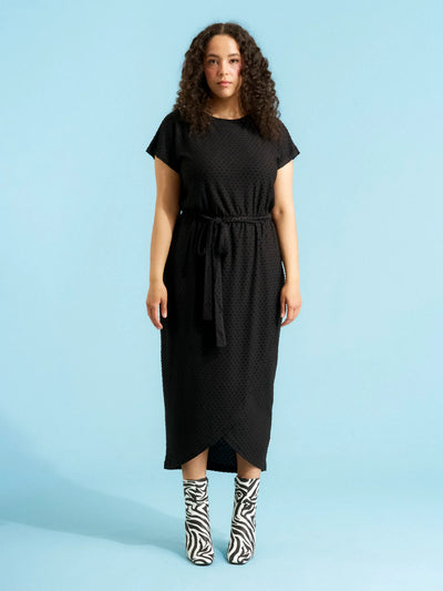 Ricardina Dress, Black Viscose Dot