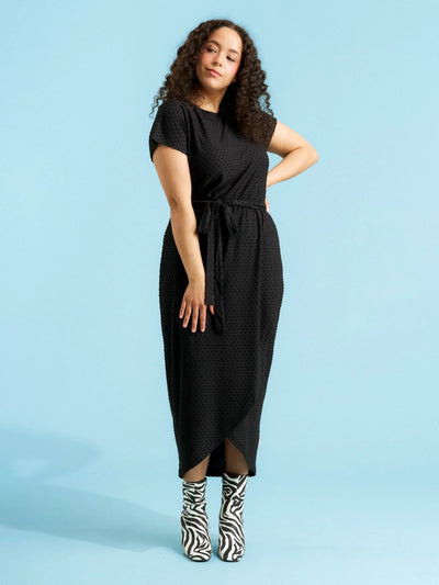 Ricardina Dress, Black Viscose Dot
