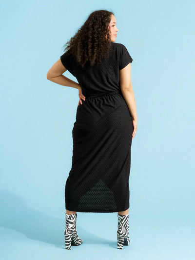 Ricardina Dress, Black Viscose Dot