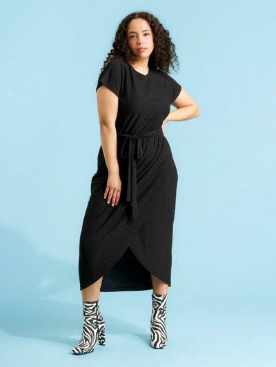 Ricardina Dress, Black Viscose Dot