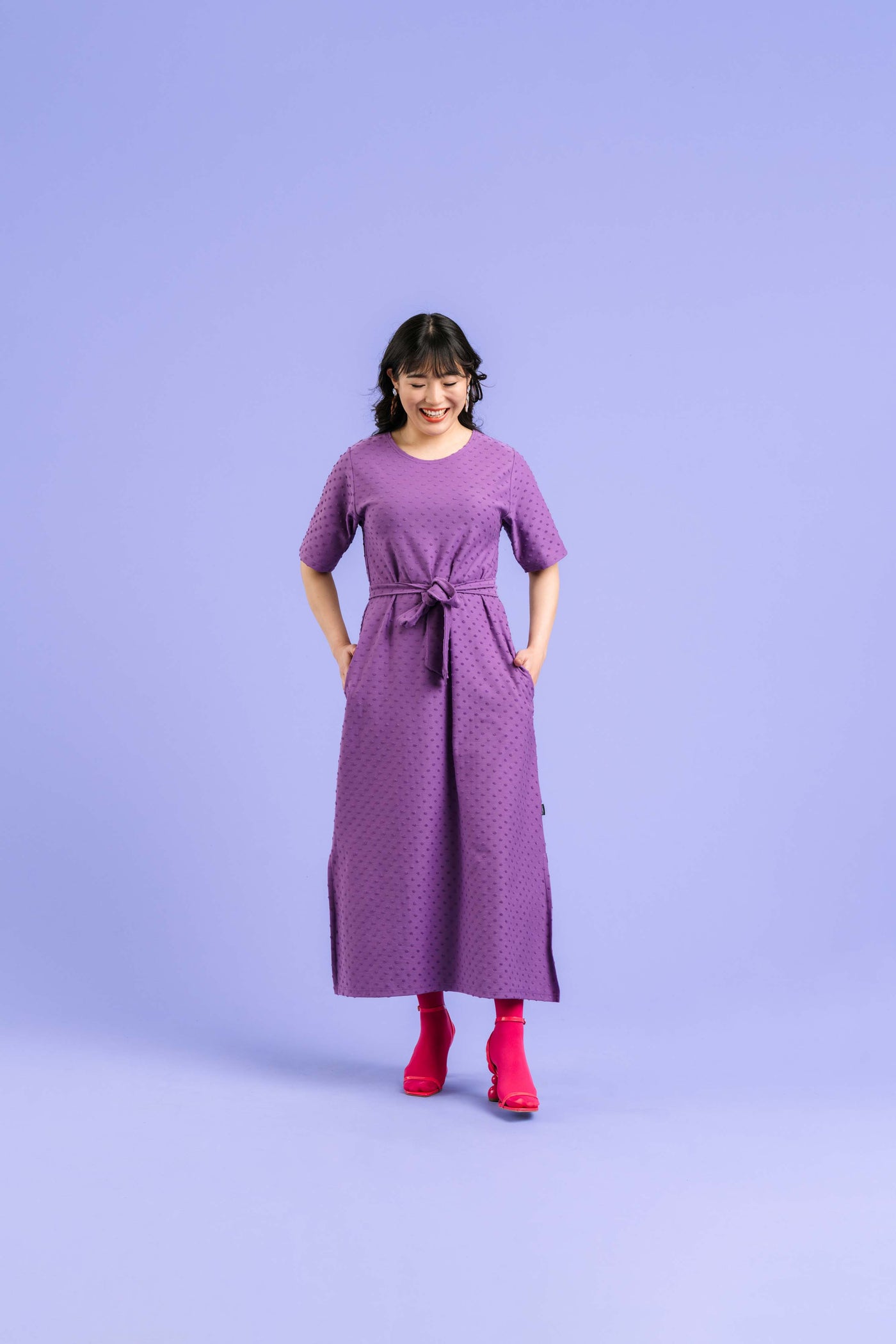 Sam Dress, Purple Dot