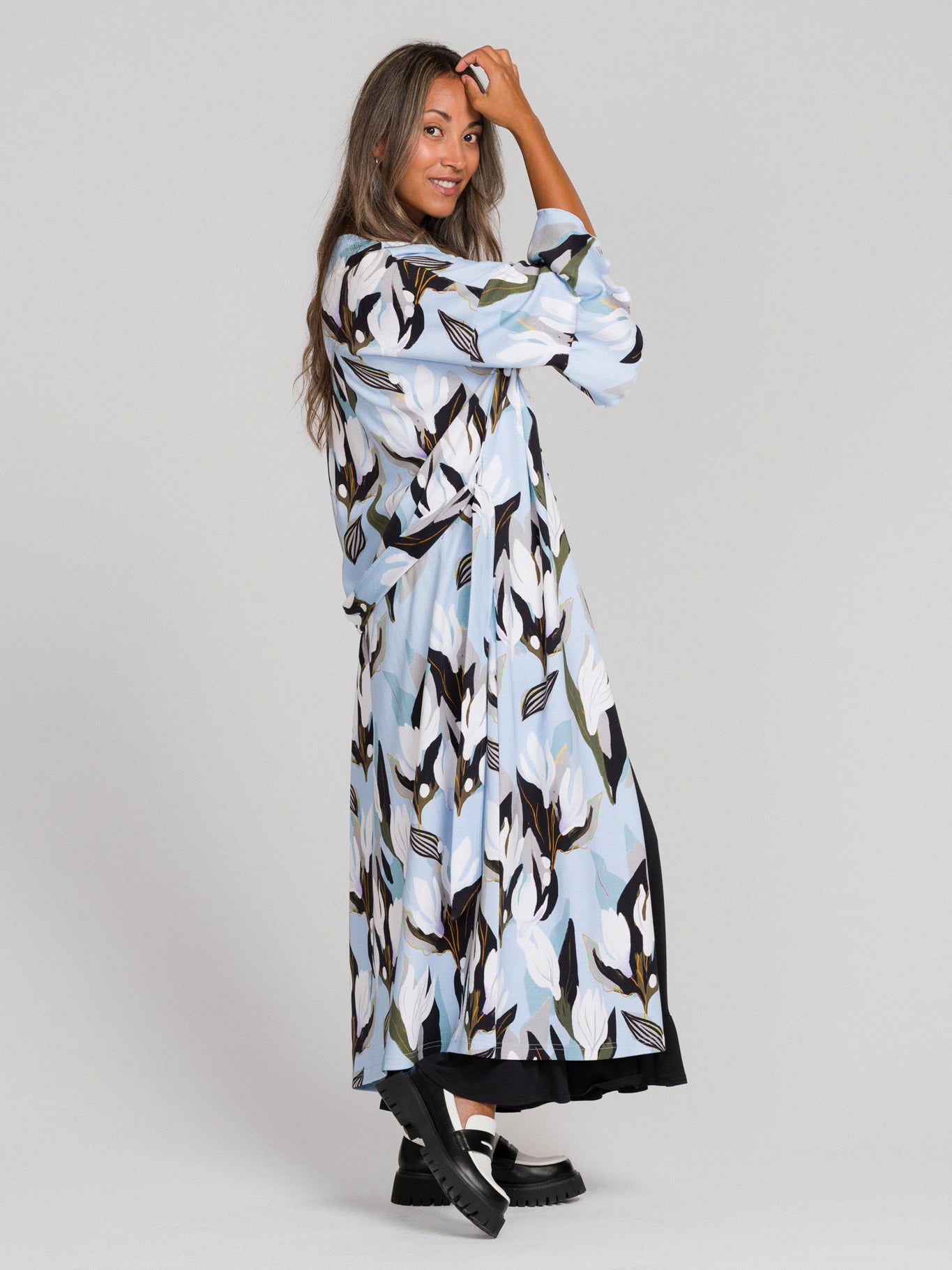 Shana Wrap Jacket, Flowertile Blue