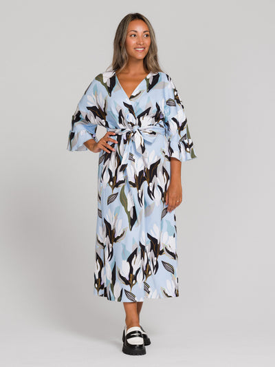 Shana Wrap Jacket, Flowertile Blue