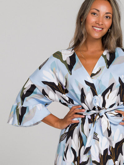 Shana Wrap Jacket, Flowertile Blue