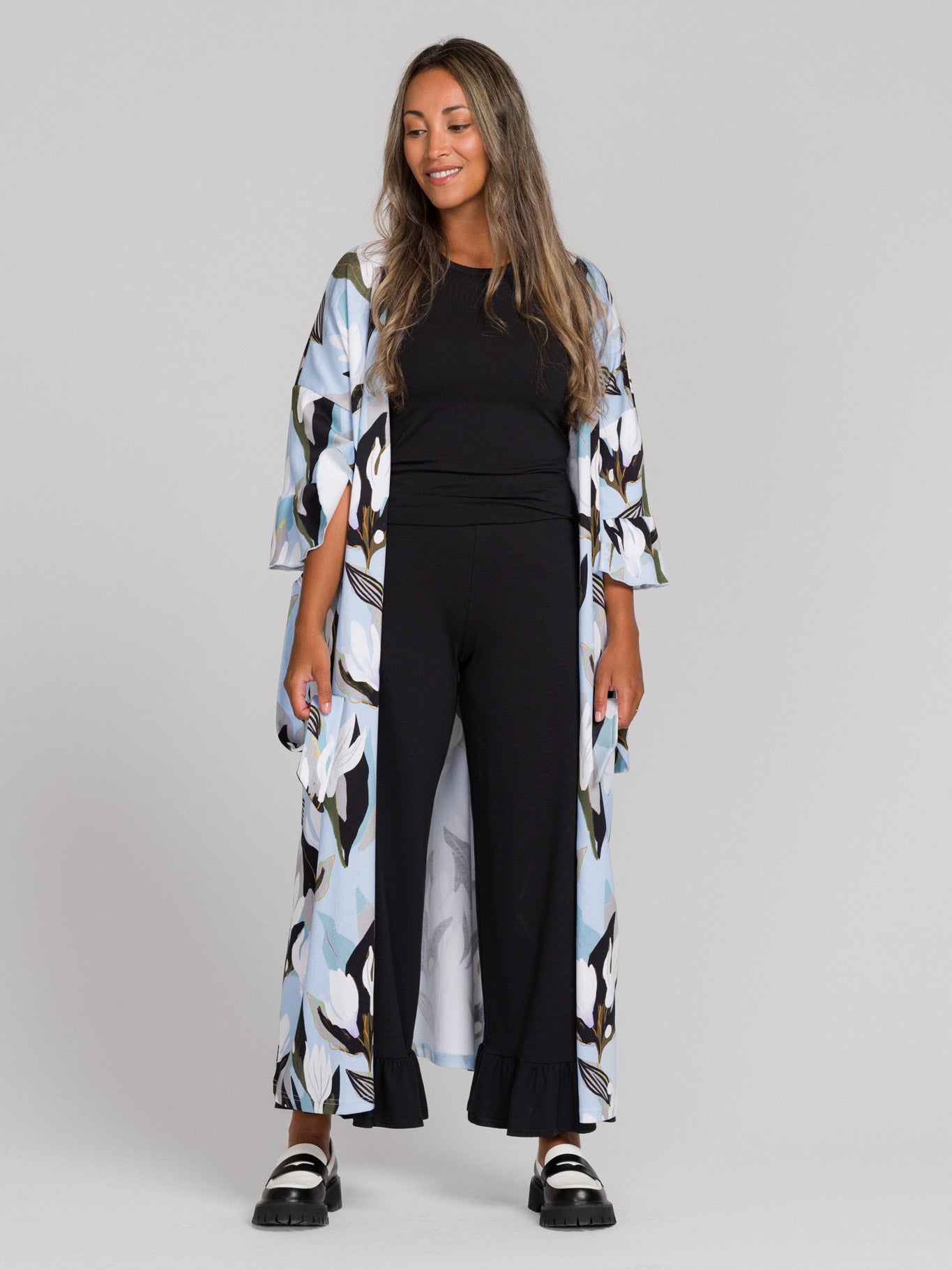 Shana Wrap Jacket, Flowertile Blue