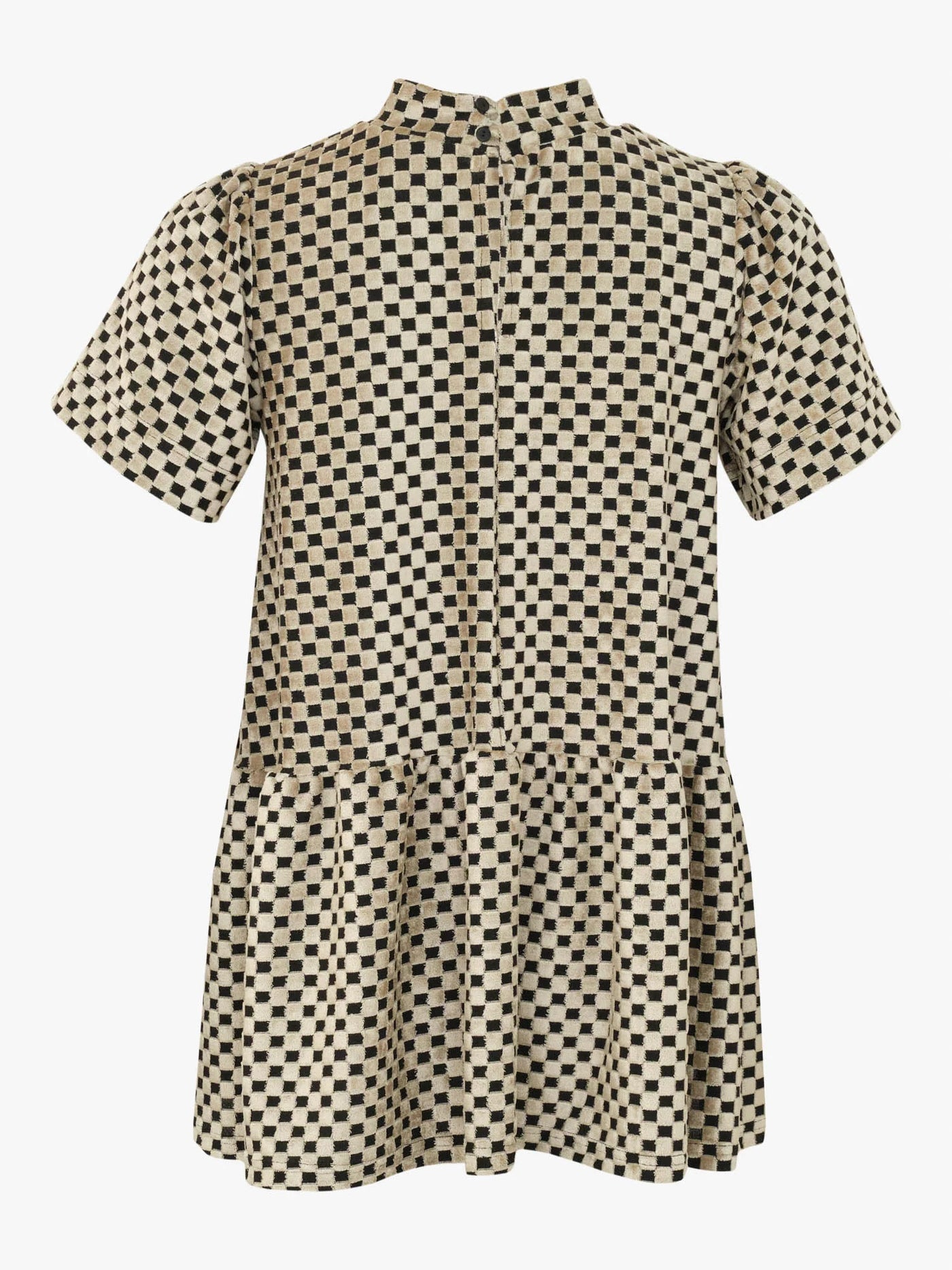 Vanda Peplum Shirt, Almond Chess