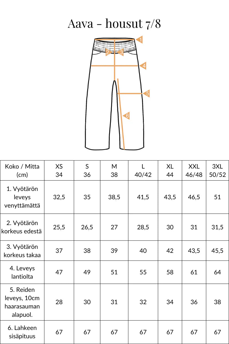 Aava Housut 7/8, Musta