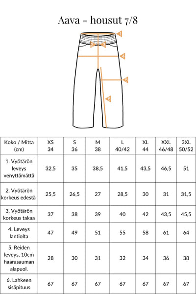 Aava Housut 7/8, Musta