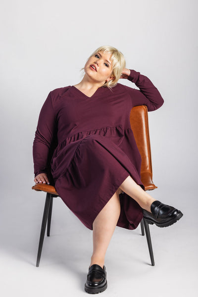 Amelie Dress, Burgundy