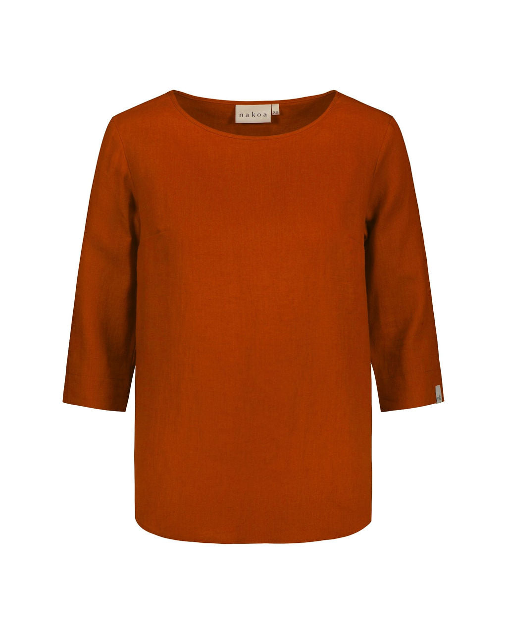 Classic Linen Blouse, Burnt Orange