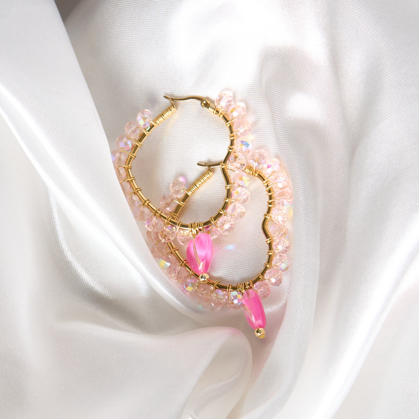 Sydänhoopsit Korvakorut, Vaaleanpunainen