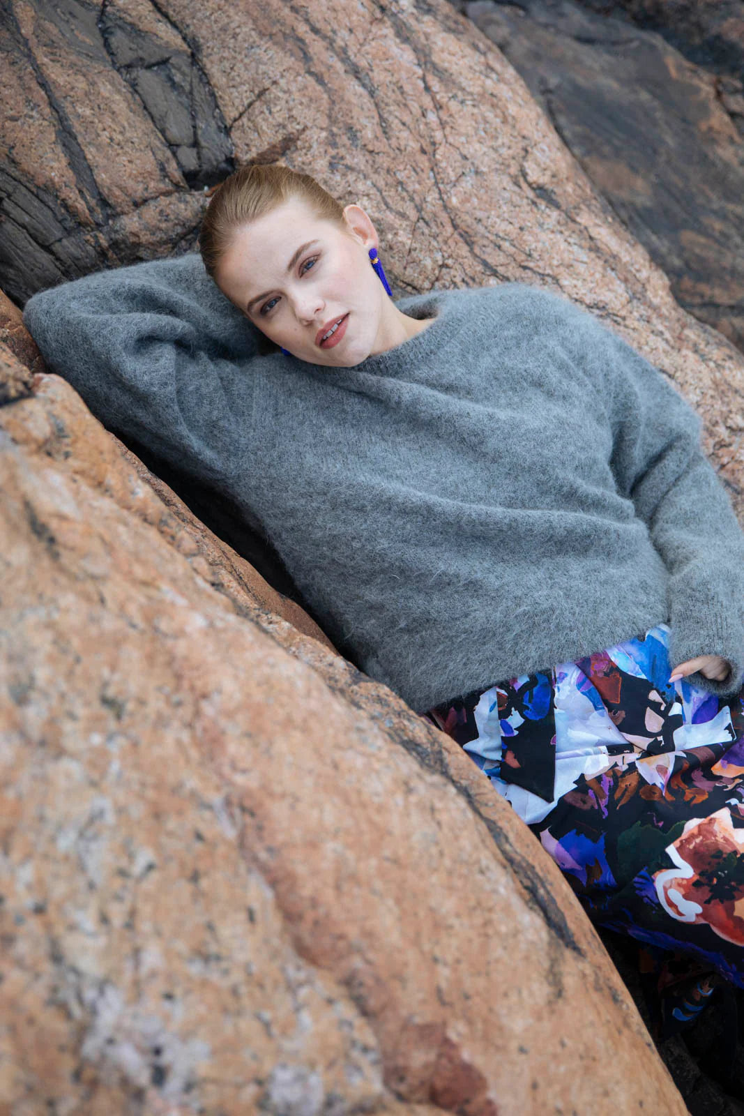 Mohair Alpaca Jumper, Dark Grey