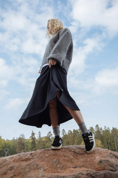 Soft Midi Skirt, Black