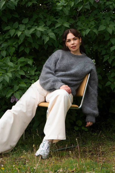 Mohair Alpaca Jumper, Dark Grey