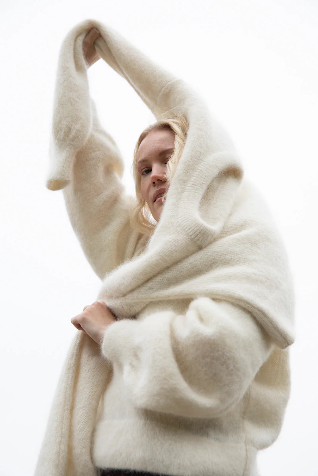 Mohair Alpaca Jumper, Oyster