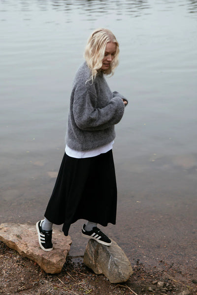 Mohair Alpaca Jumper, Dark Grey