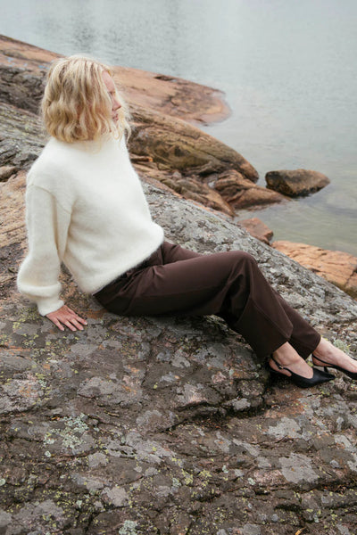 Mohair Alpaca Jumper, Oyster