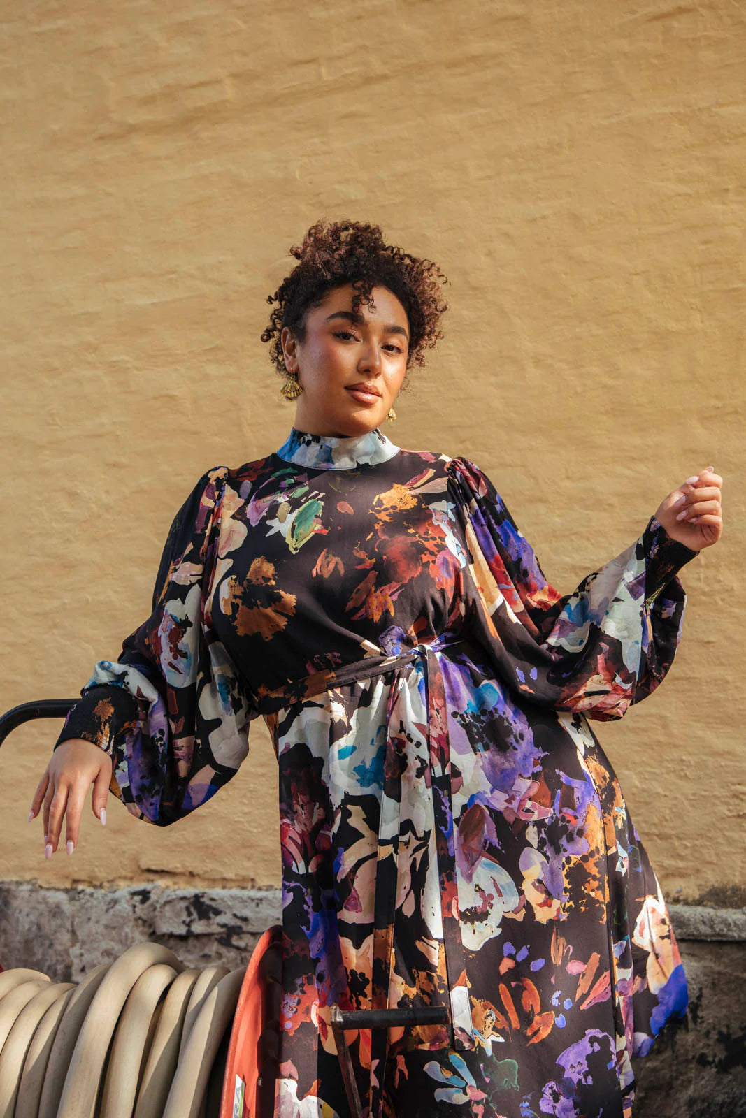 Puff Dress, Black Anemone