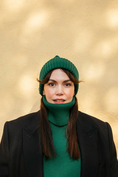 Rib Neck Warmer, Dark Green