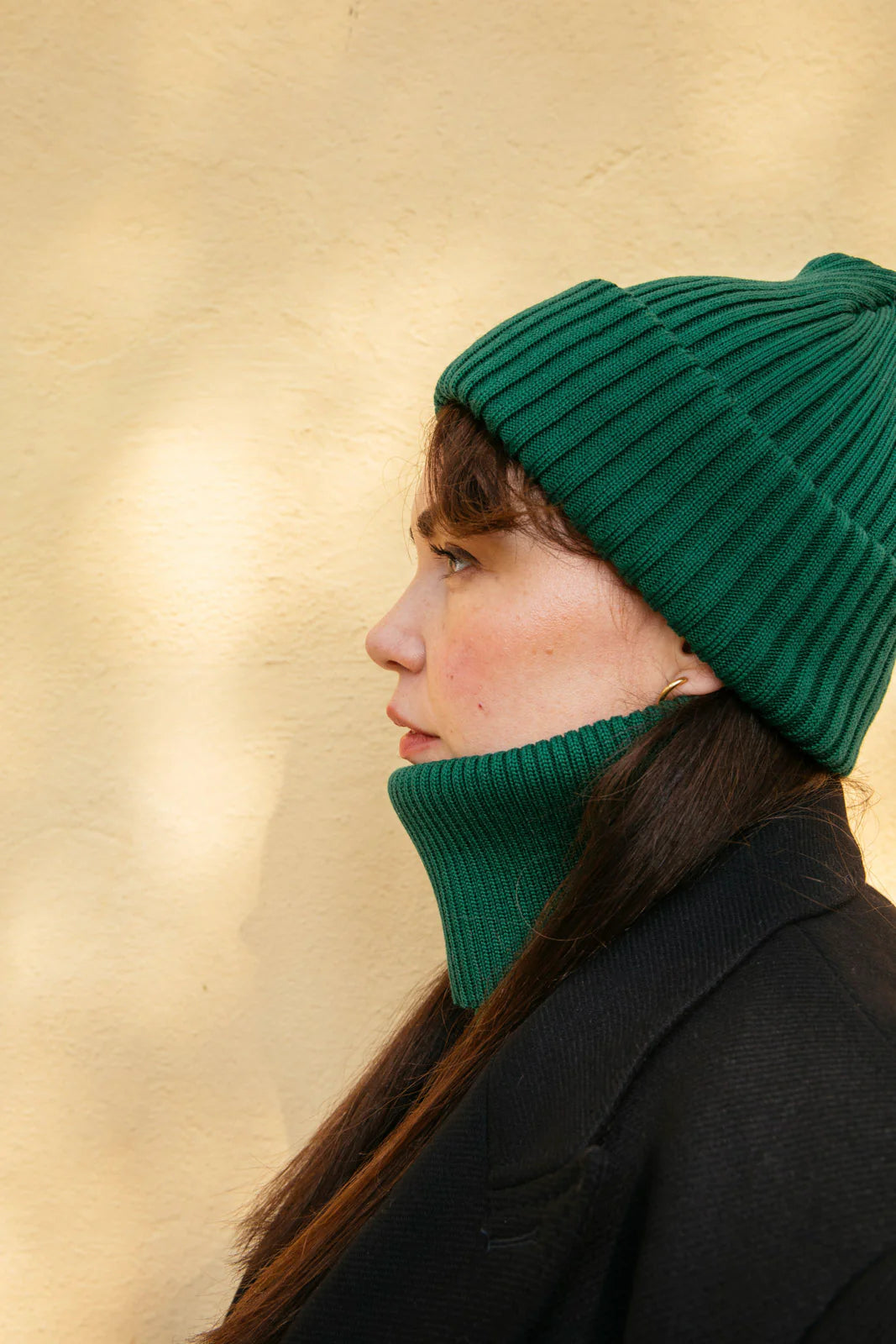 Rib Neck Warmer, Dark Green