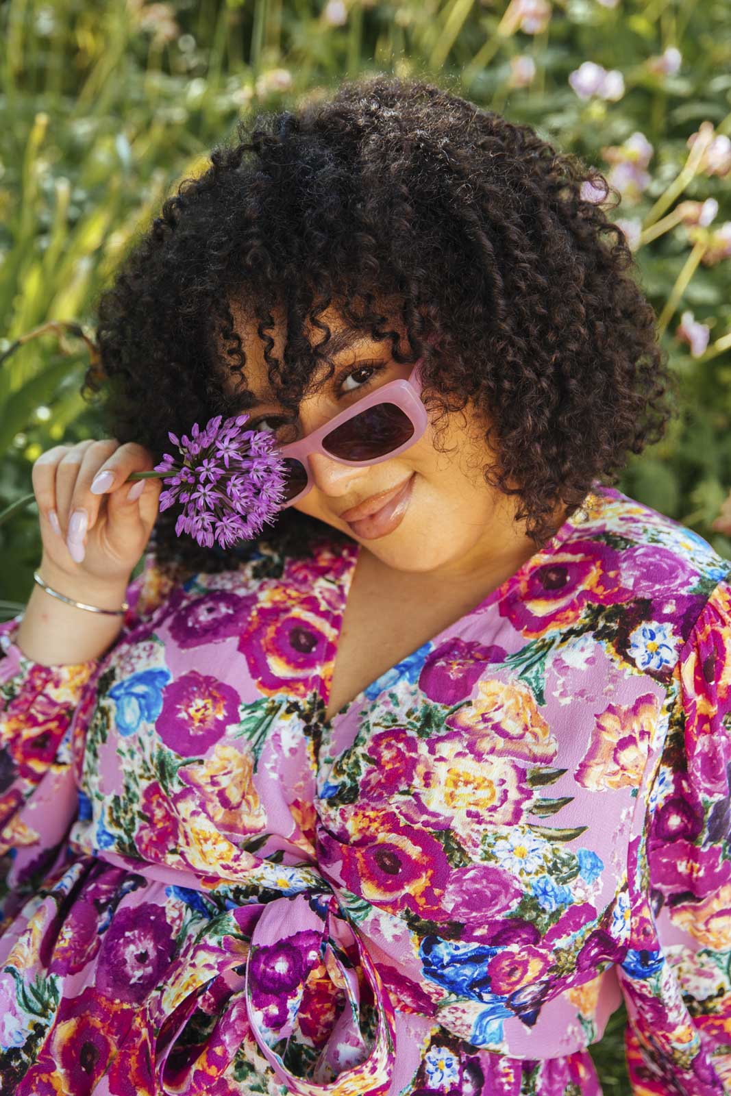 Wrap Midi Dress, Pink Marigold